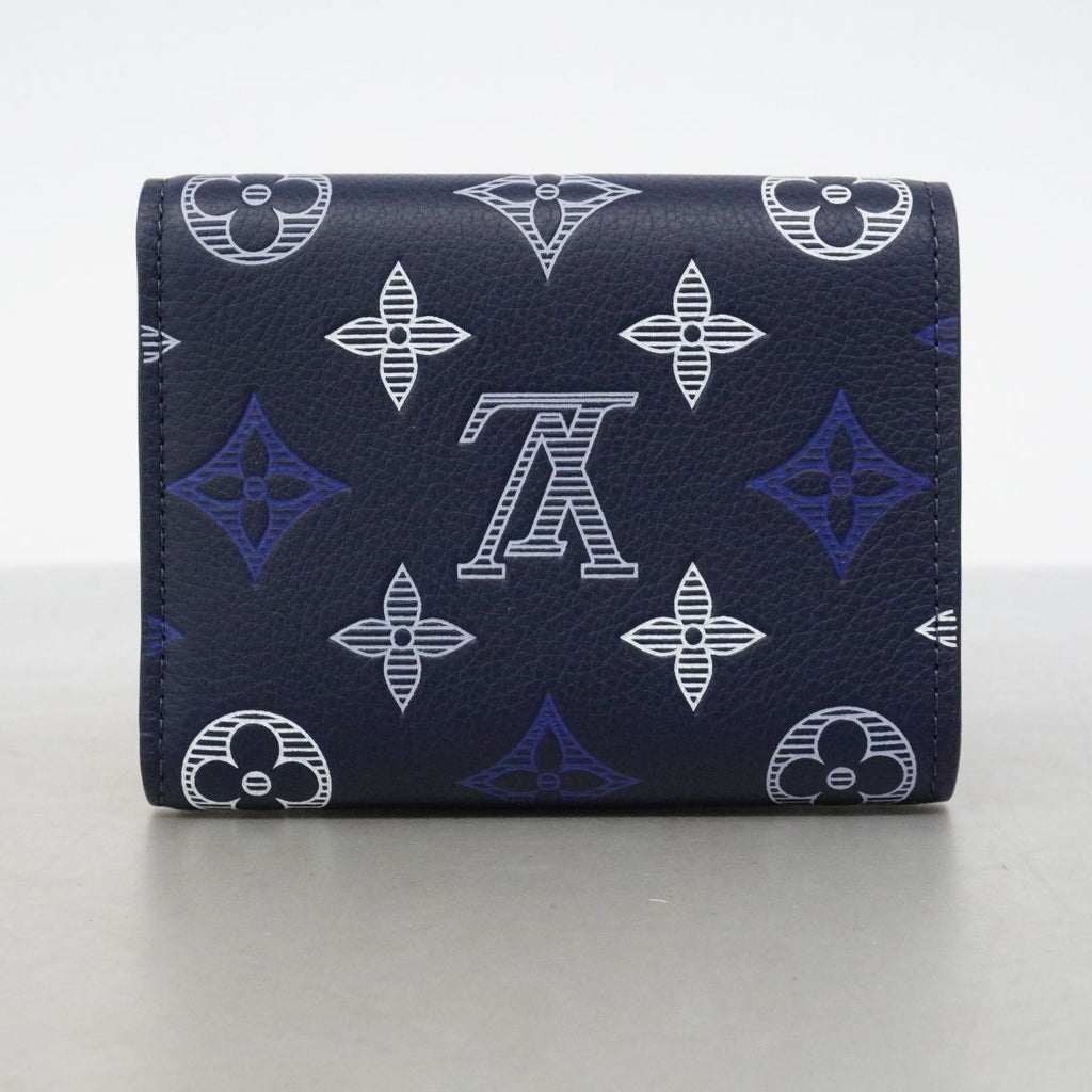 Louis Vuitton Trifold Wallet Monogram Shadow Victor Navy Blue — view 7