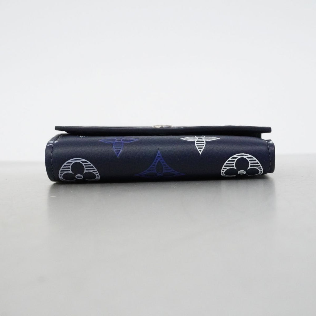 Louis Vuitton Trifold Wallet Monogram Shadow Victor Navy Blue — view 3