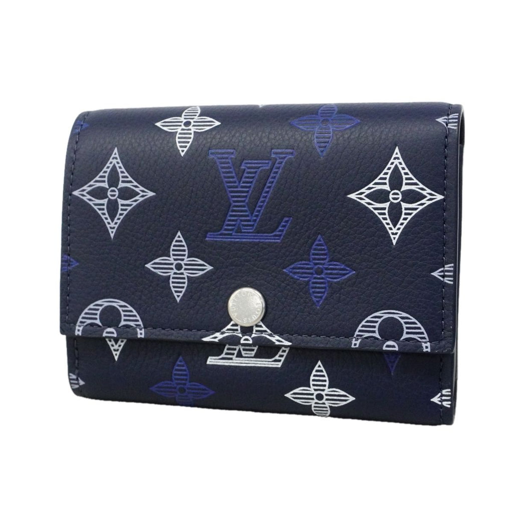 Louis Vuitton Trifold Wallet Monogram Shadow Victor Navy Blue