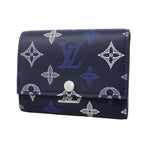 Louis Vuitton Trifold Wallet Monogram Shadow Victor Navy Blue