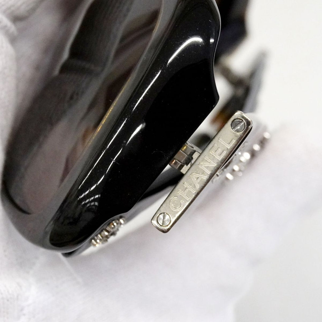 Chanel Sunglasses Acetate Black Silver Eyewear — view 4