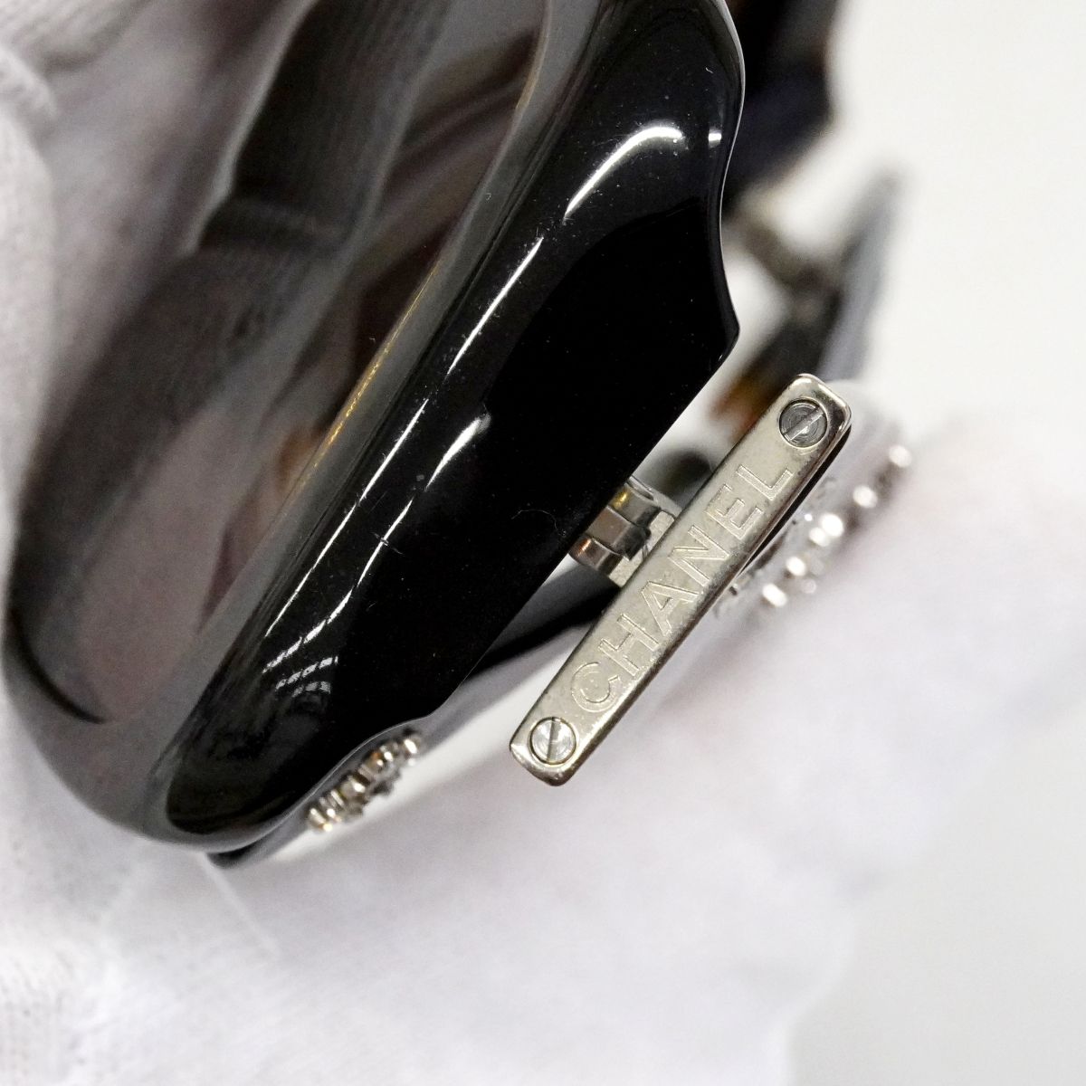 Chanel Sunglasses Acetate Black Silver Eyewear — view 4