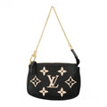 Louis Vuitton Pouch Monogram Empreinte Mini Pochette Noir Cream Bicolor