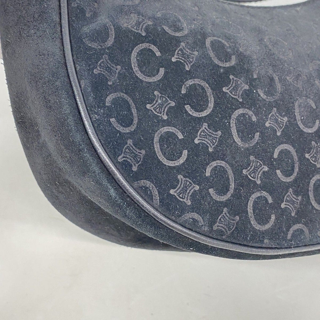 Celine Handbag C Macadam Suede Black Silver — view 7
