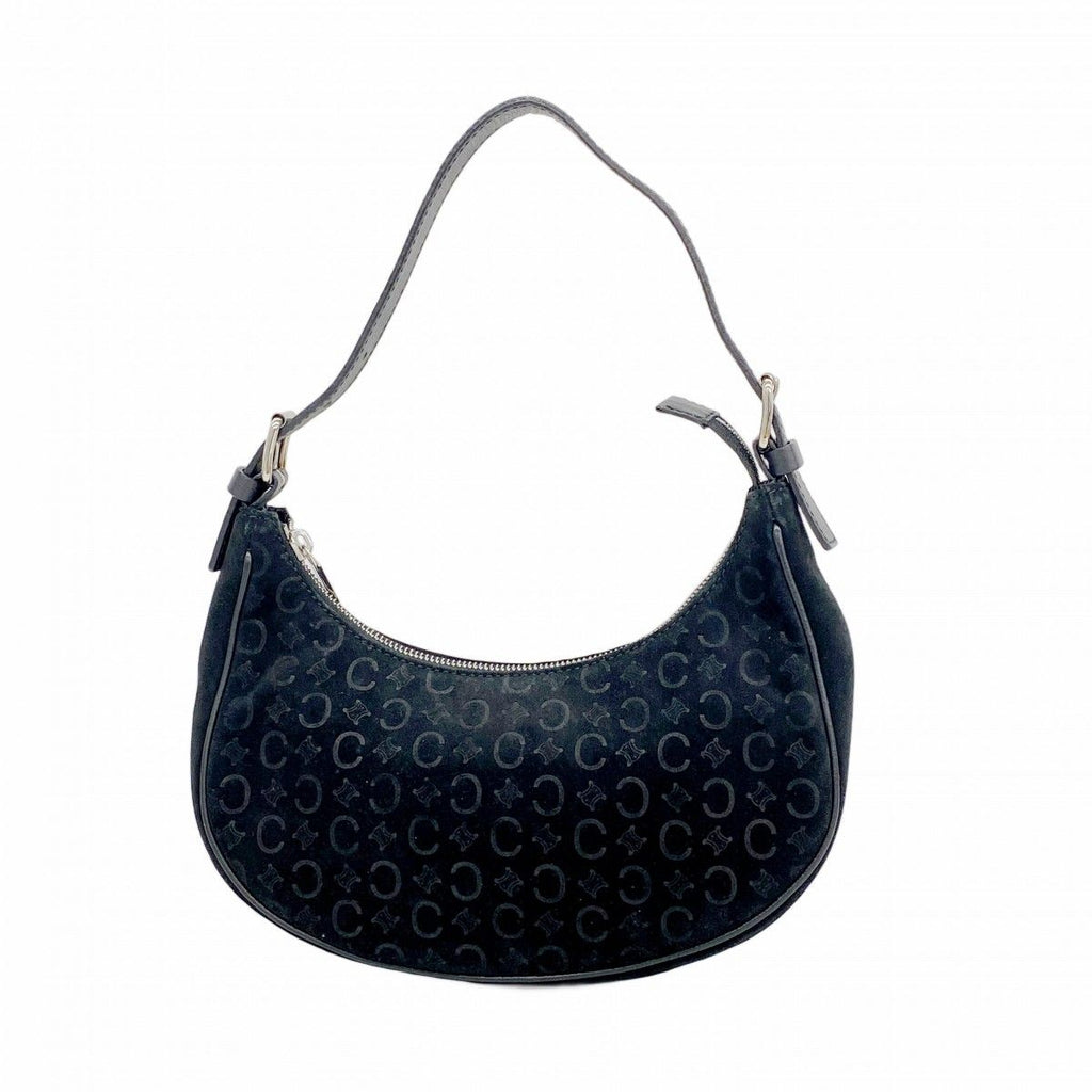 Celine Handbag C Macadam Suede Black Silver