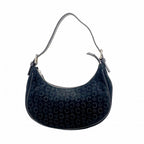 Celine Handbag C Macadam Suede Black Silver