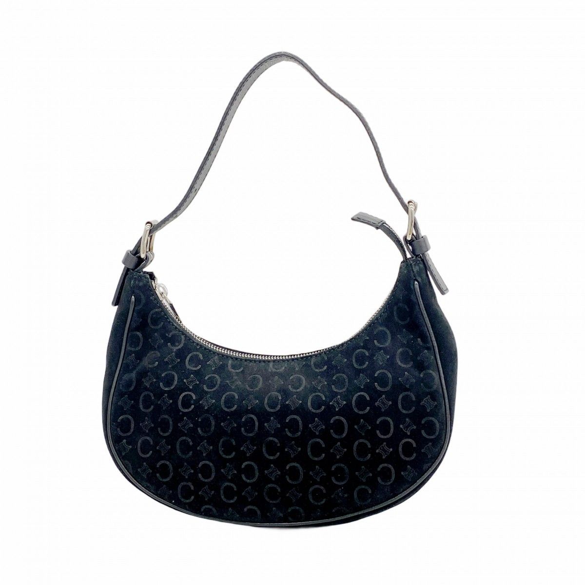 Celine Handbag C Macadam Suede Black Silver