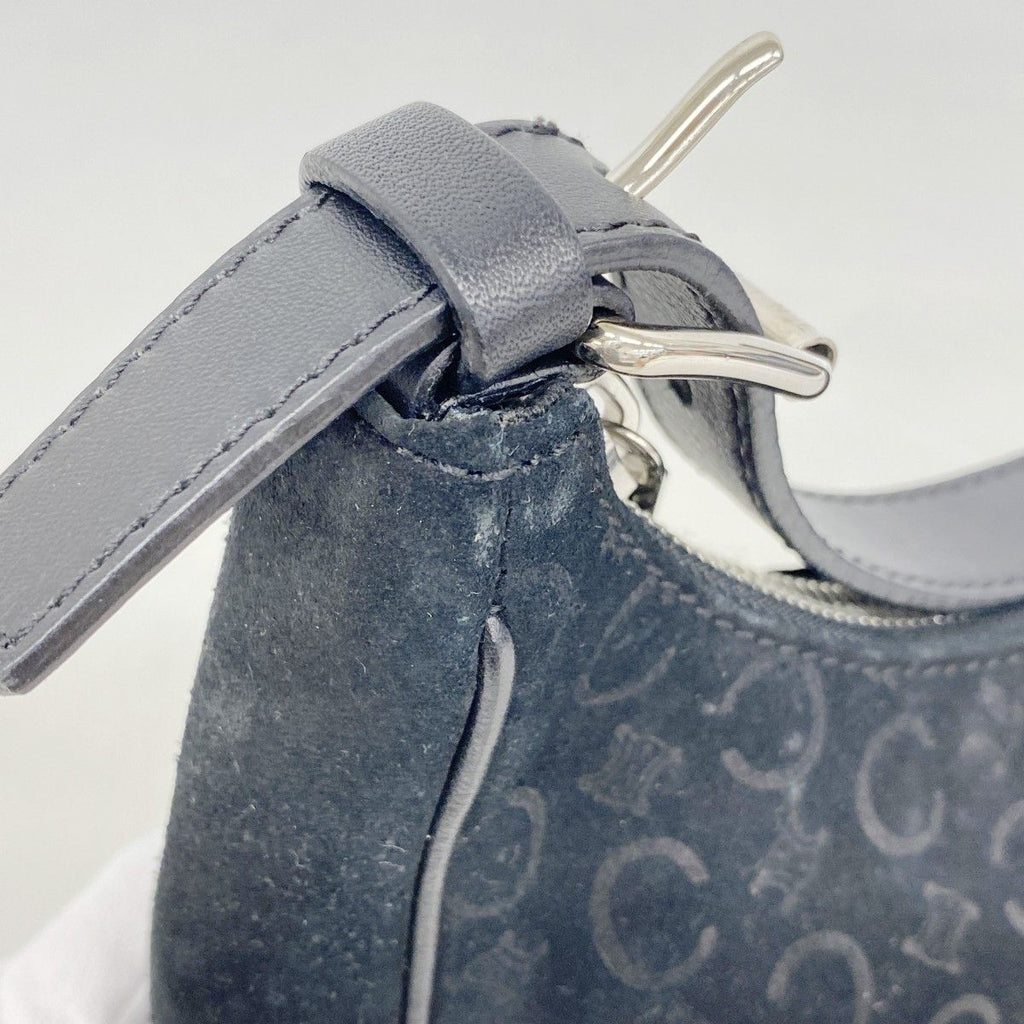 Celine Handbag C Macadam Suede Black Silver — view 6