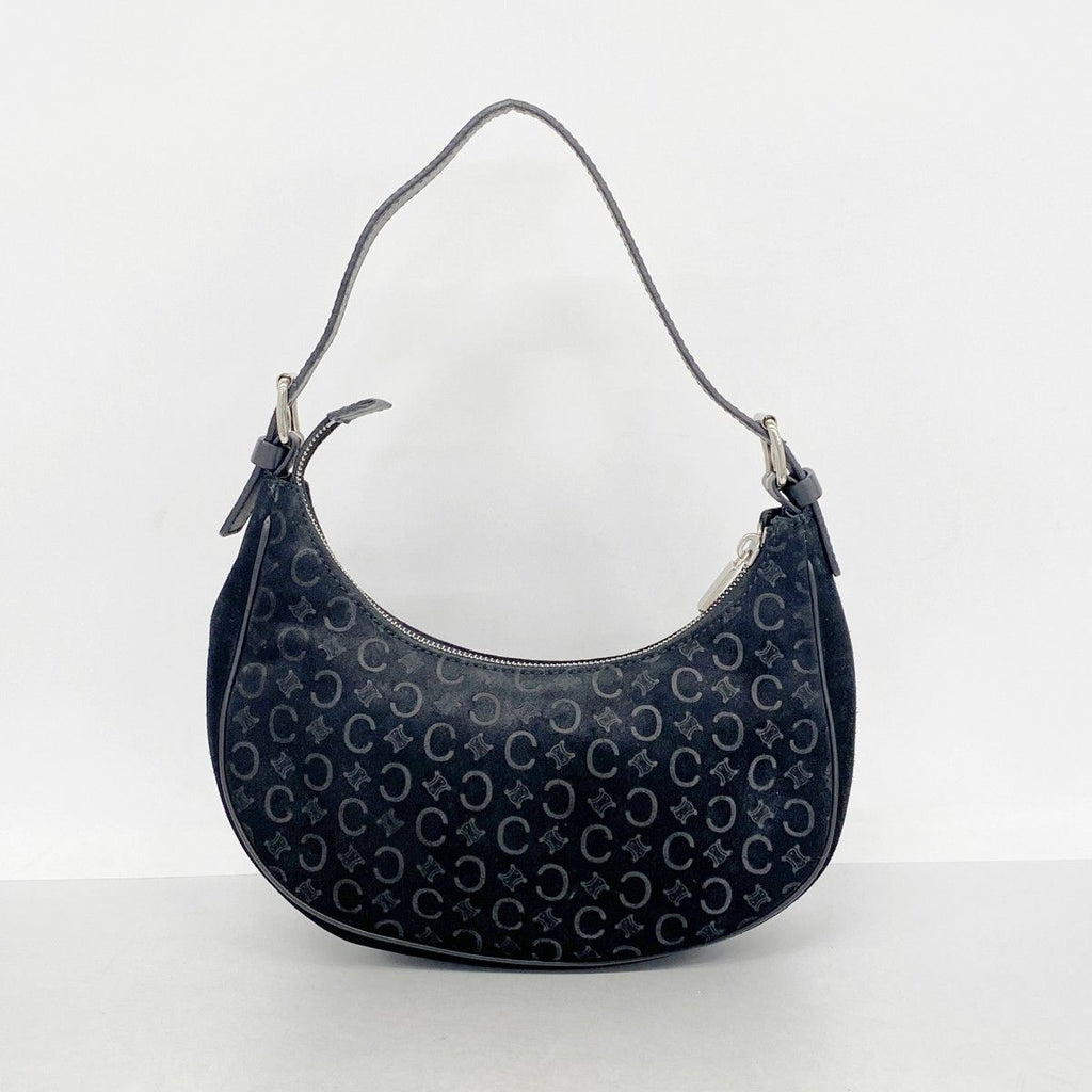 Celine Handbag C Macadam Suede Black Silver — view 9