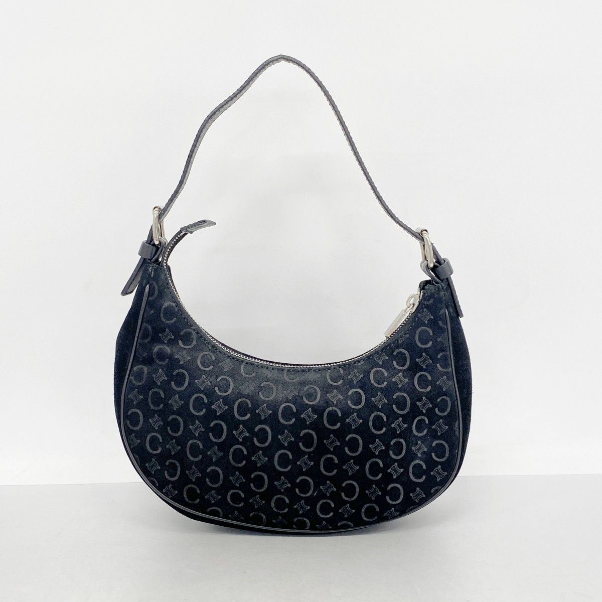 Celine Handbag C Macadam Suede Black Silver — view 9
