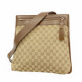 Gucci Shoulder Bag GG Canvas Brown Silver