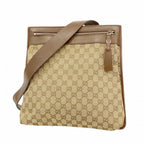Gucci Shoulder Bag GG Canvas Brown Silver