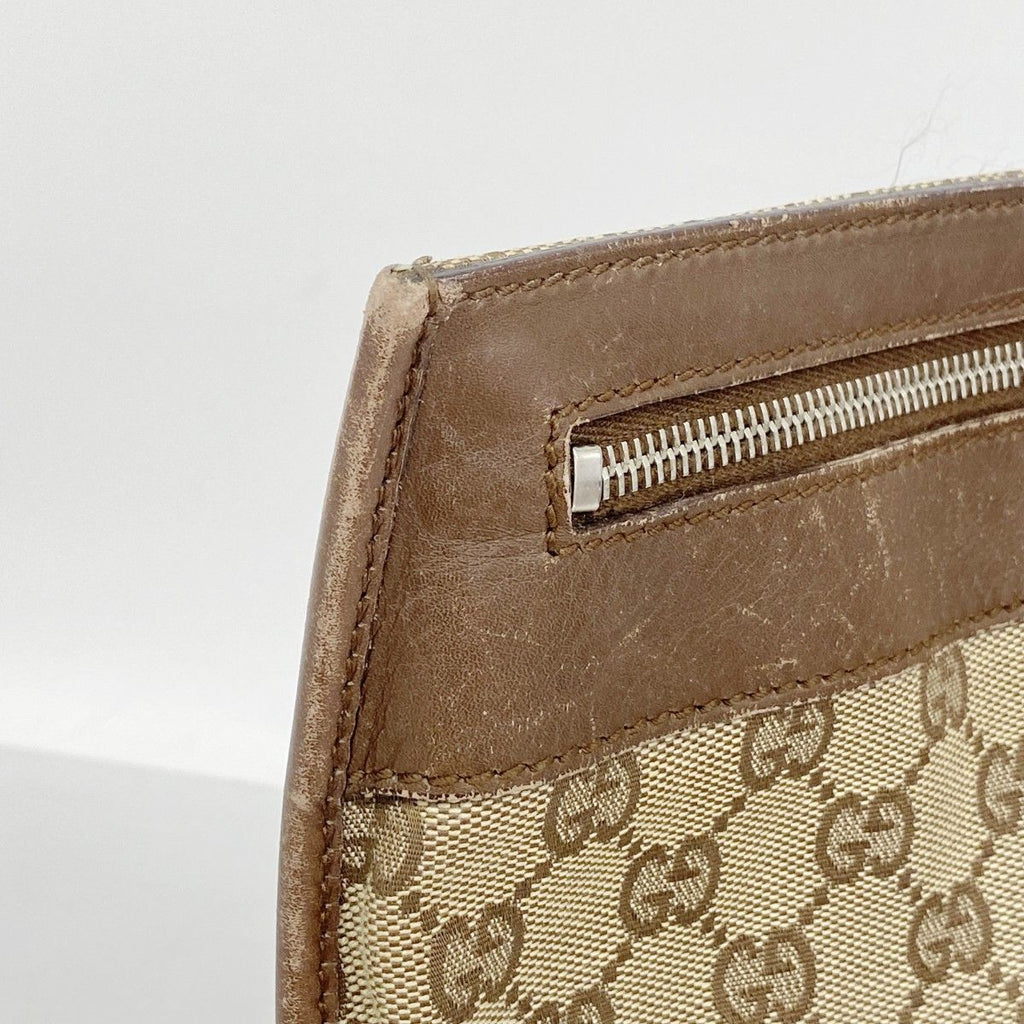 Gucci Shoulder Bag GG Canvas Brown Silver — view 7