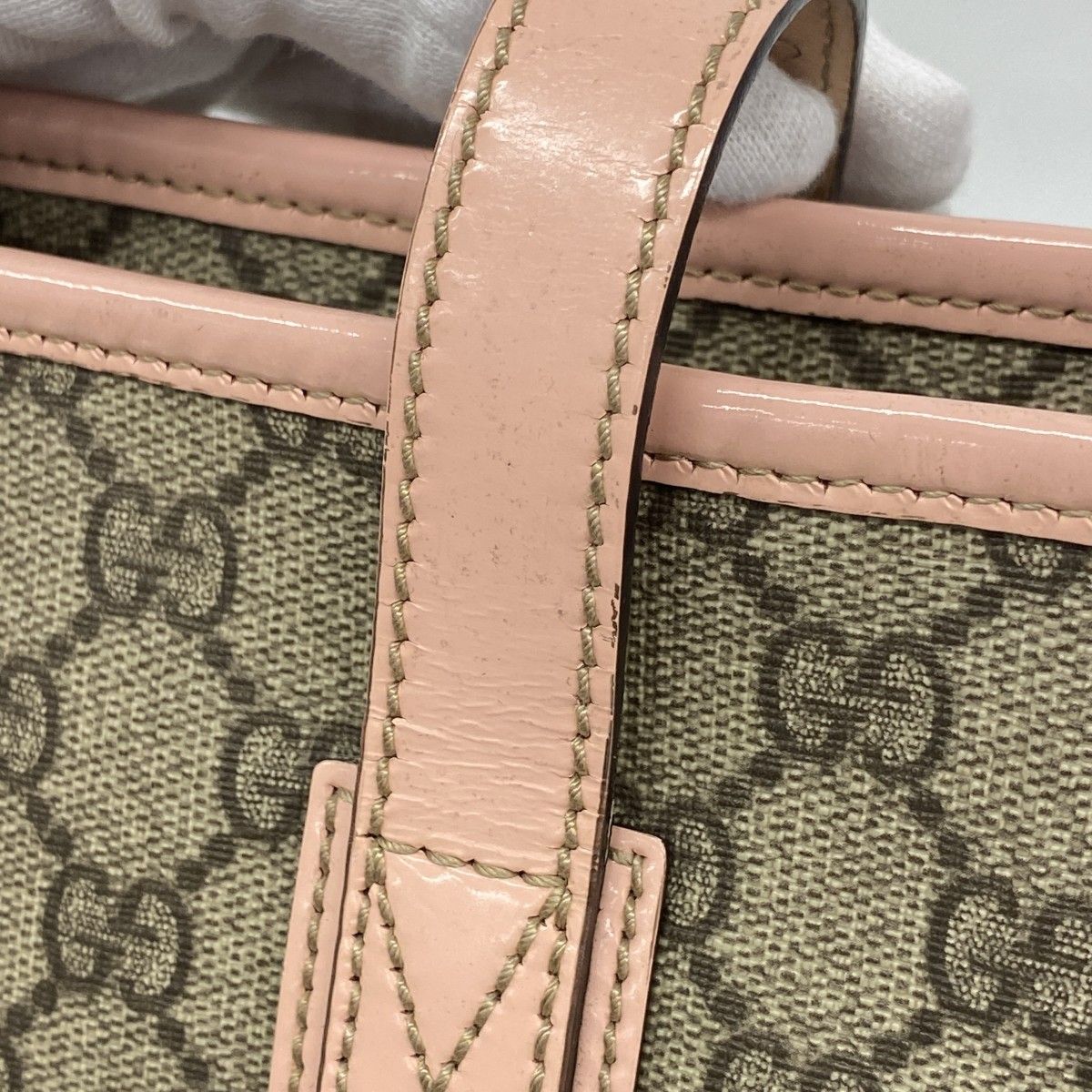 Gucci Tote GG Supreme Brown Pink Silver — view 8