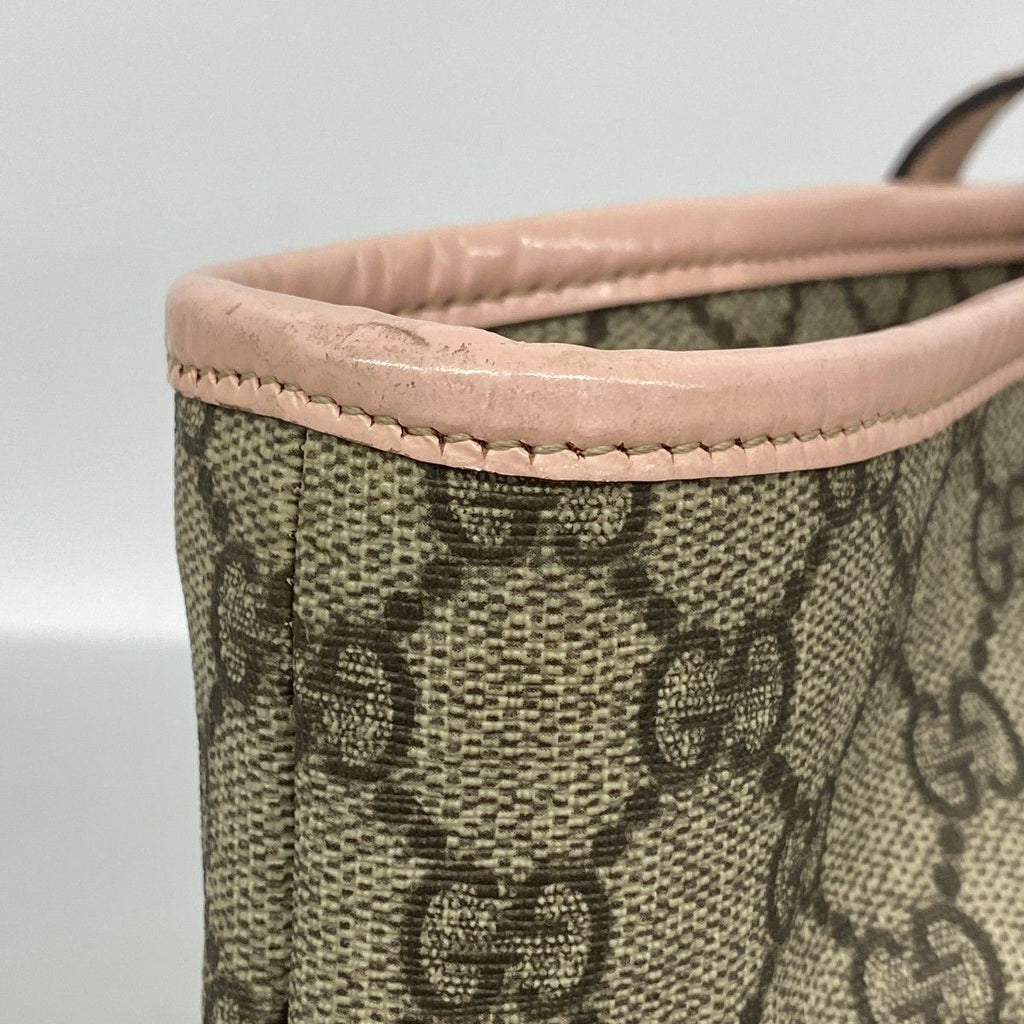 Gucci Tote GG Supreme Brown Pink Silver — view 7