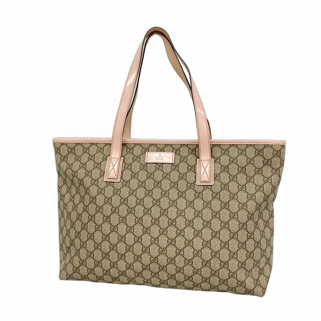 Gucci Tote GG Supreme Brown Pink Silver