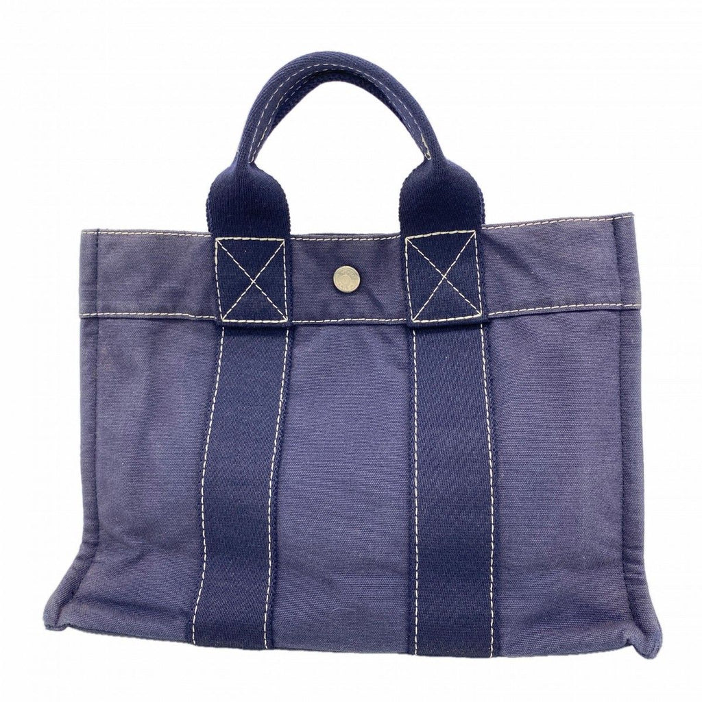 Hermes Tote Deauville PM Canvas Navy Silver