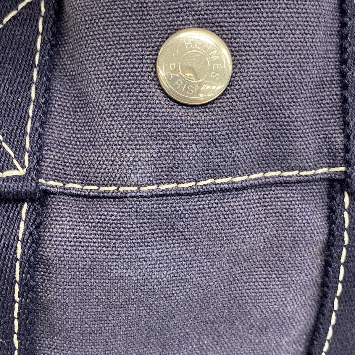 Hermes Tote Deauville PM Canvas Navy Silver — view 9