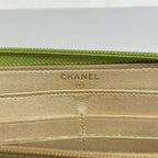 Chanel Wallet Camellia Lambskin Green Champagne Gold — view 4