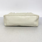 Chanel Chain Tote Quilted Caviar Leather Ivory Silver — view 3