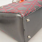 Dior Handbag Cannage Lady Leather Silver Pink 2-Way — view 7