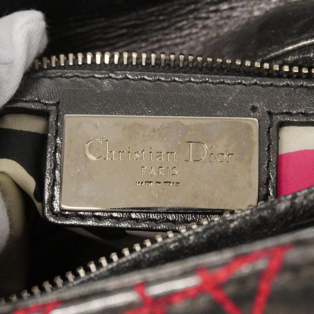 Dior Handbag Cannage Lady Leather Silver Pink 2-Way — view 5