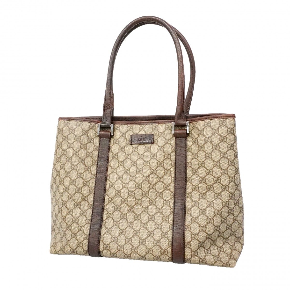Gucci Tote GG Supreme Brown Silver