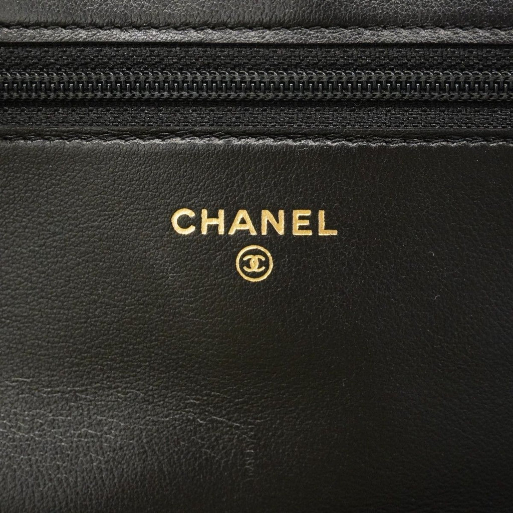 Chanel Shoulder Wallet Boy Caviar Leather Black Gold — view 5