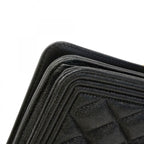Chanel Shoulder Wallet Boy Caviar Leather Black Gold — view 6