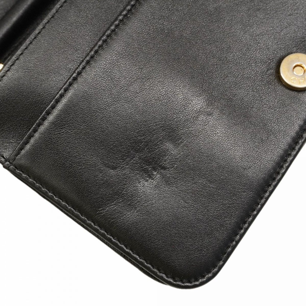 Chanel Shoulder Wallet Boy Caviar Leather Black Gold — view 7