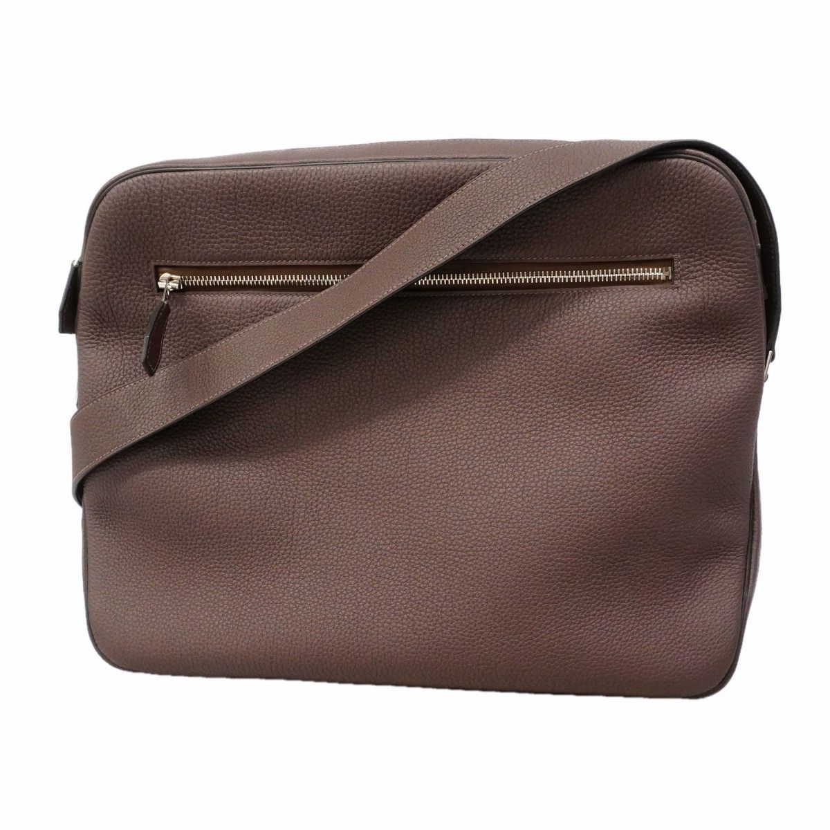 Hermes Shoulder Bag Sac Everyday Porter Togo Havana Silver