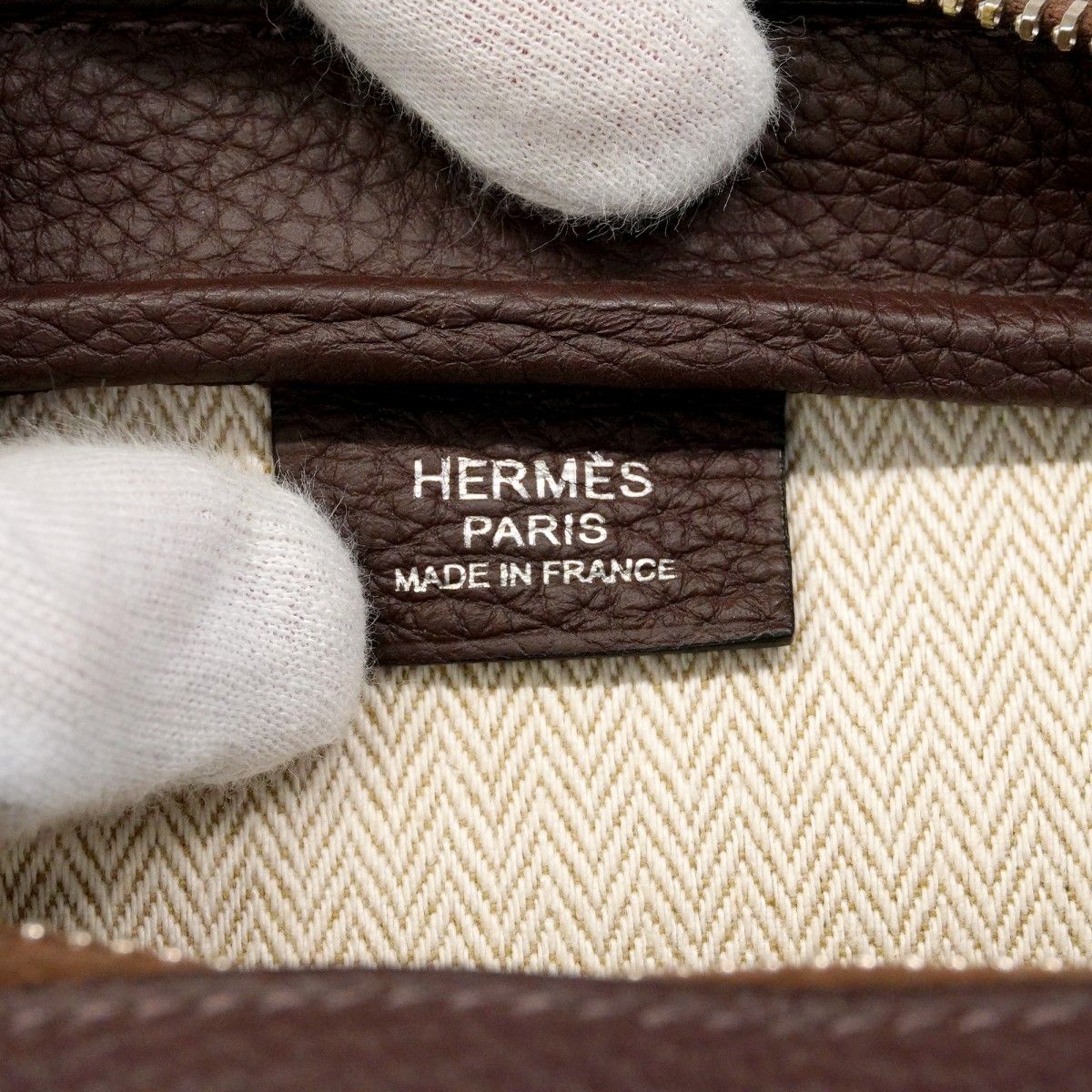 Hermes Shoulder Bag Sac Everyday Porter Togo Havana Silver — view 5