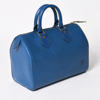 Louis Vuitton Speedy 25 Handbag Epi Leather Blue Gold — view 3