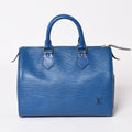 Louis Vuitton Speedy 25 Handbag Epi Leather Blue Gold