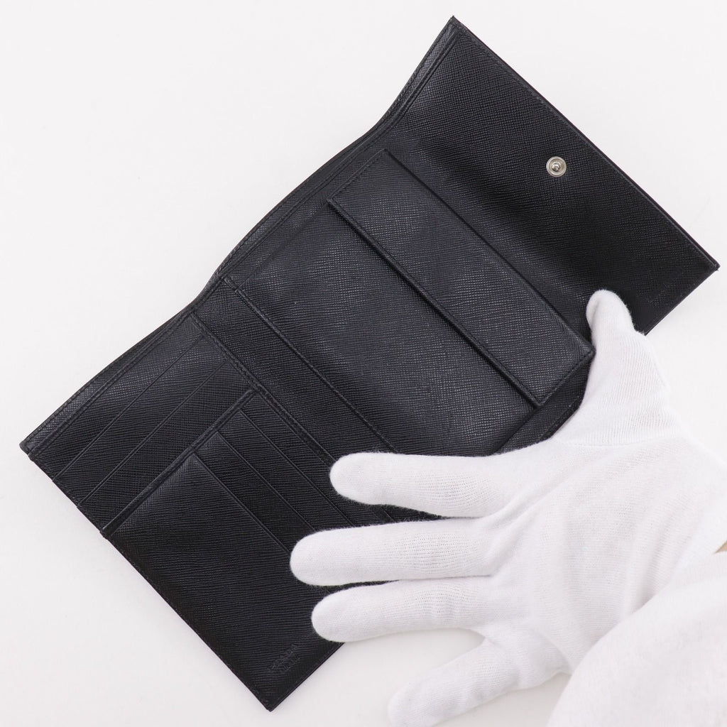 Prada Nylon Black Trifold Wallet — view 6