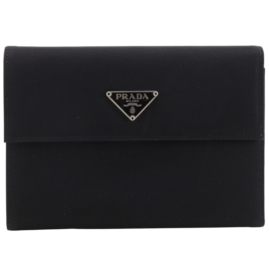 Prada Nylon Black Trifold Wallet