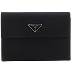 Prada Nylon Black Trifold Wallet