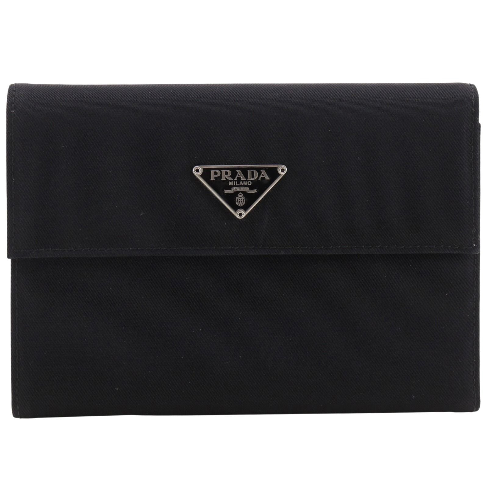 Prada Nylon Black Trifold Wallet