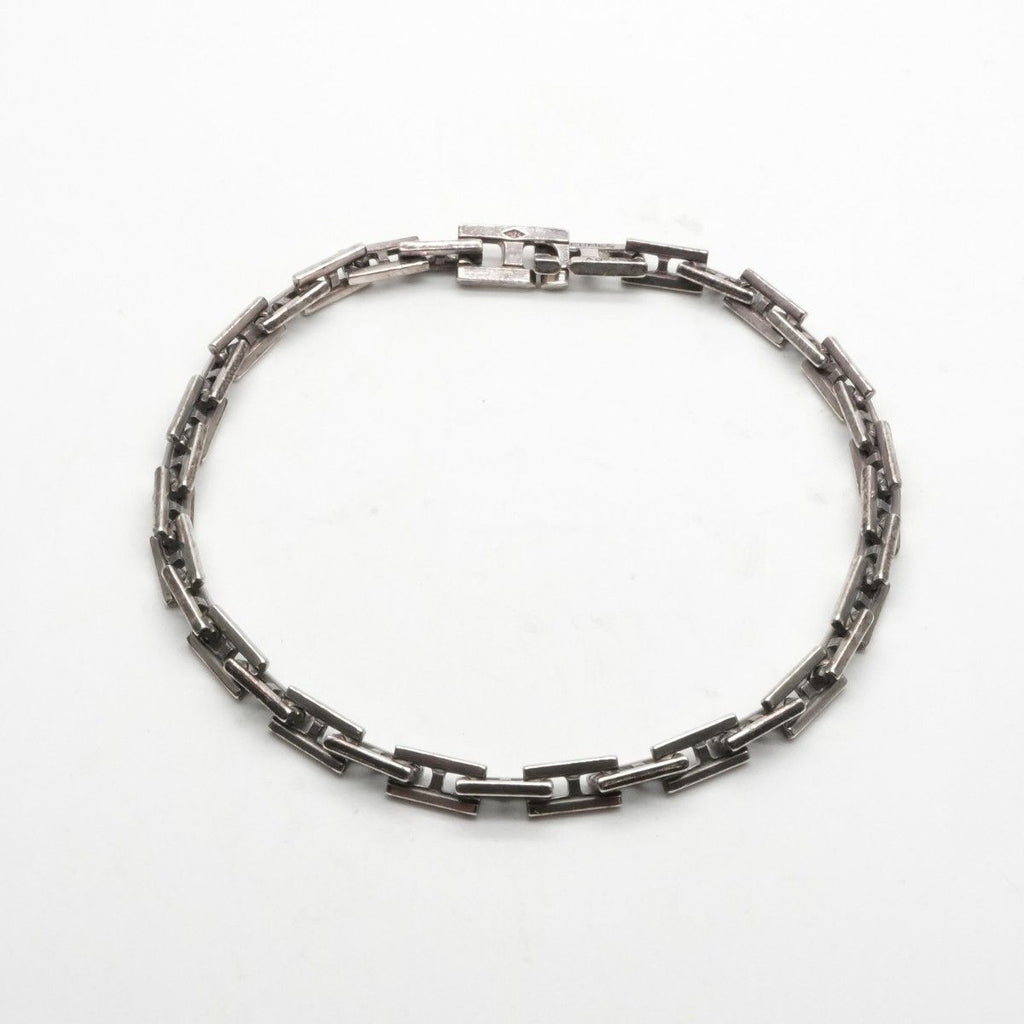 Hermes Bracelet Bangle Calf 925 Sterling Silver Cles MM 18
