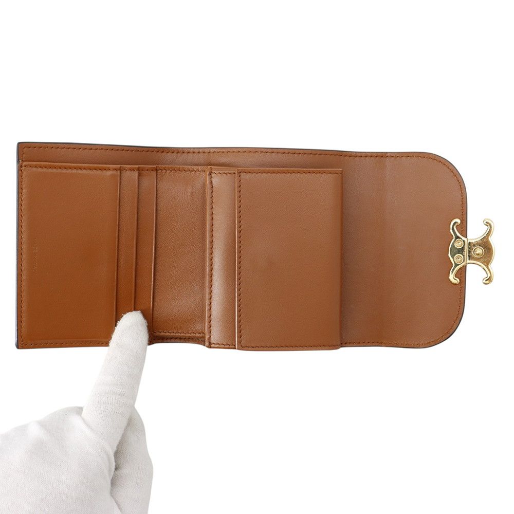 Celine Trifold Wallet Triomphe Small Flap Leather — view 4