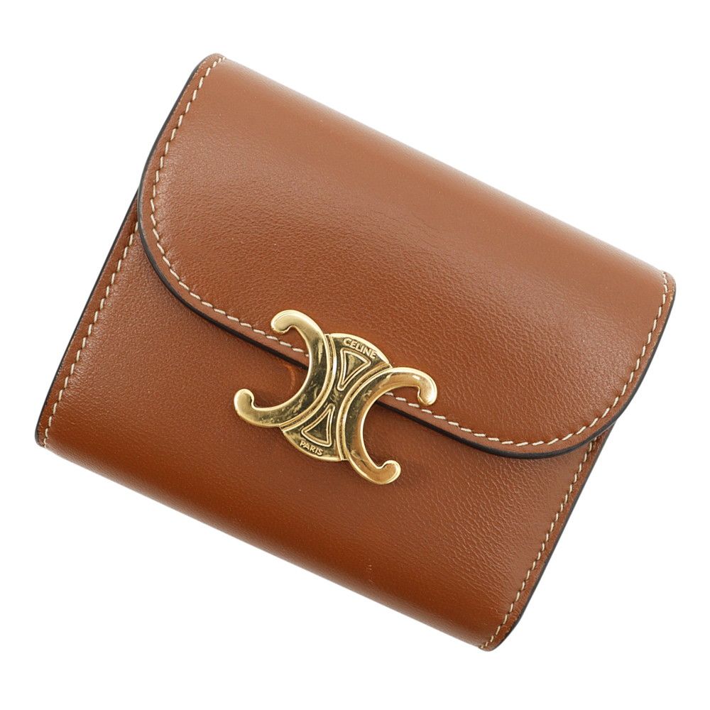 Celine Trifold Wallet Triomphe Small Flap Leather