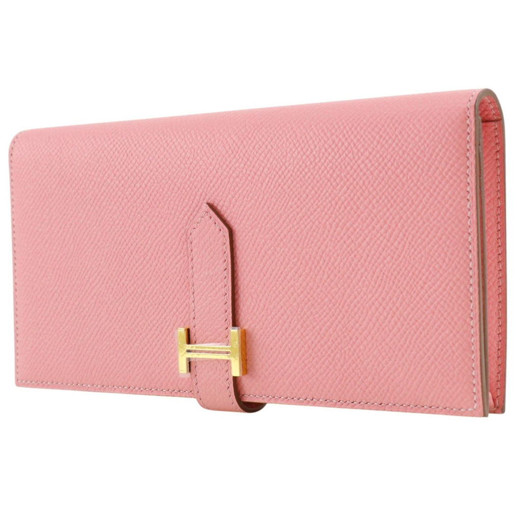 Hermes Bearn Souffle Veau Epsom Rose Confetti Pink T Wallet — view 2