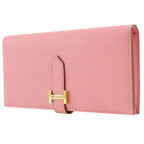 Hermes Bearn Souffle Veau Epsom Rose Confetti Pink T Wallet — view 2