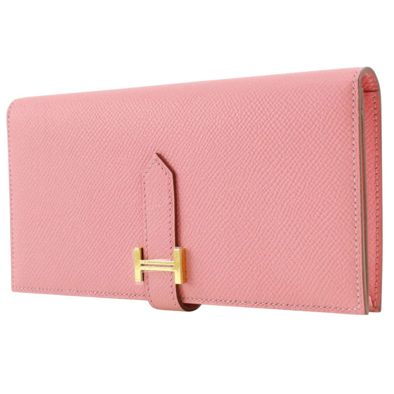 Hermes Bearn Souffle Veau Epsom Rose Confetti Pink T Wallet — view 2