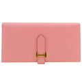 Hermes Bearn Souffle Veau Epsom Rose Confetti Pink T Wallet