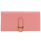Hermes Bearn Souffle Veau Epsom Rose Confetti Pink T Wallet