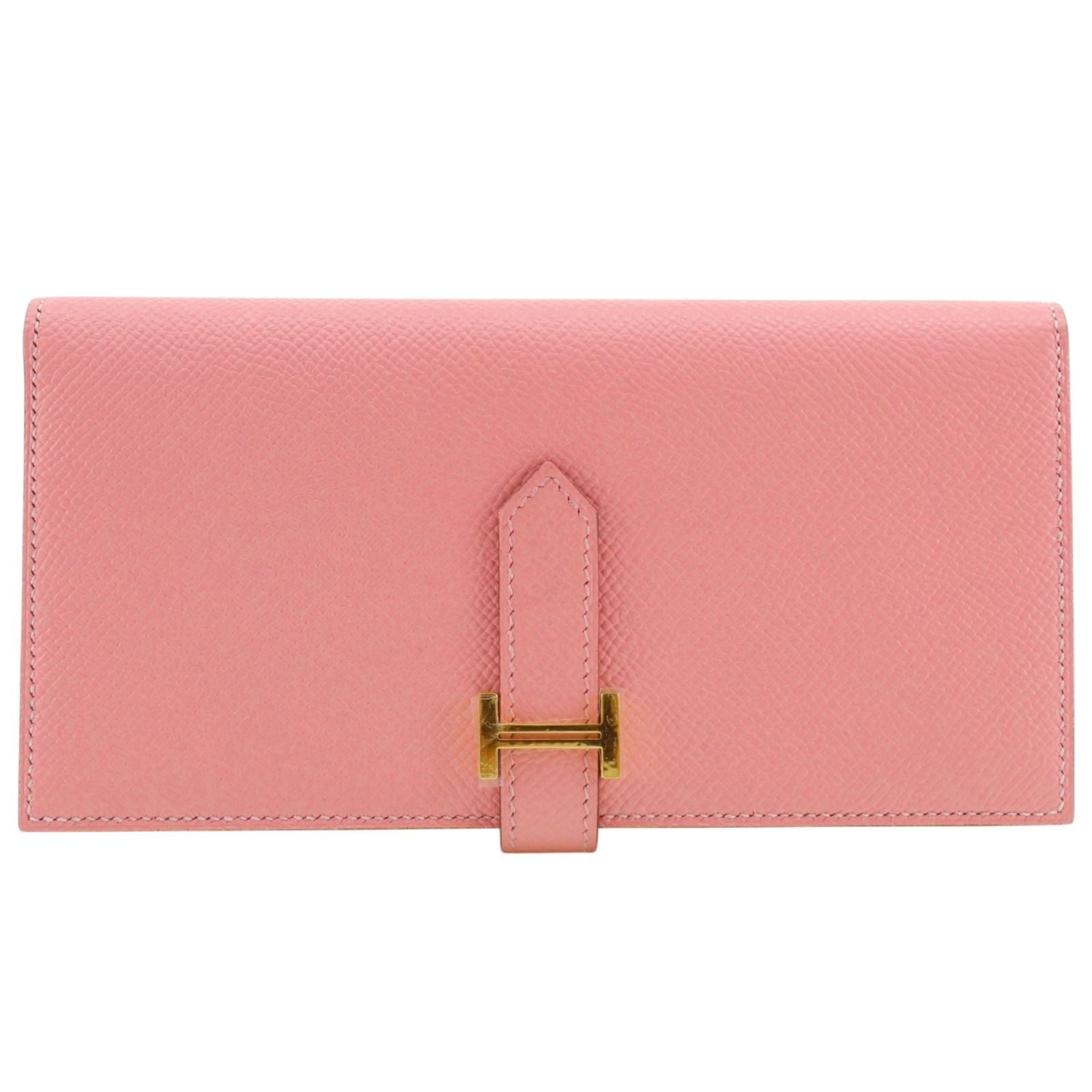 Hermes Bearn Souffle Veau Epsom Rose Confetti Pink T Wallet