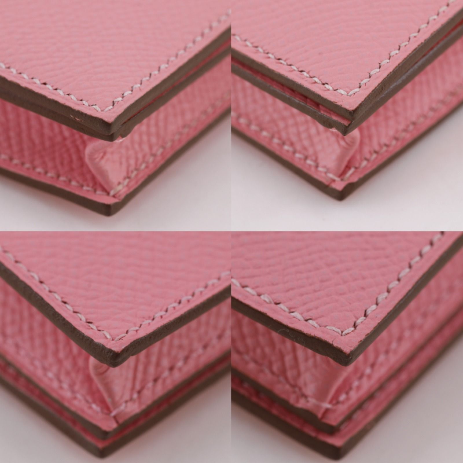 Hermes Bearn Souffle Veau Epsom Rose Confetti Pink T Wallet — view 4