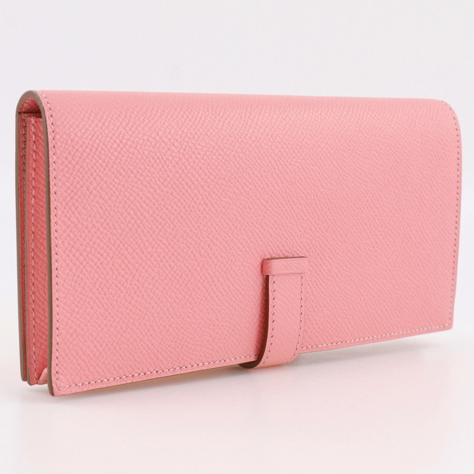 Hermes Bearn Souffle Veau Epsom Rose Confetti Pink T Wallet — view 3