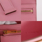 Hermes Bearn Souffle Veau Epsom Rose Confetti Pink T Wallet — view 9